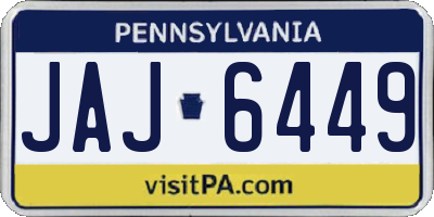 PA license plate JAJ6449