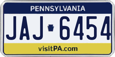 PA license plate JAJ6454