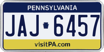 PA license plate JAJ6457
