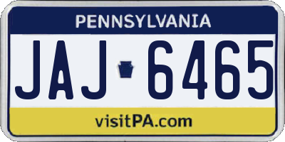 PA license plate JAJ6465