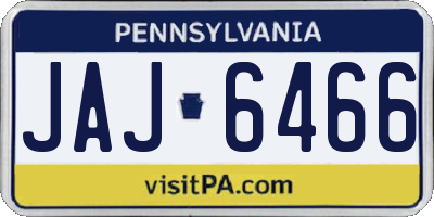 PA license plate JAJ6466