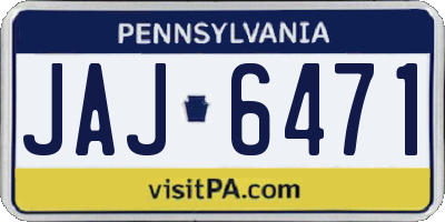 PA license plate JAJ6471