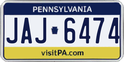 PA license plate JAJ6474