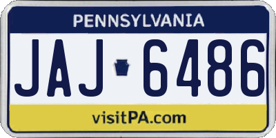 PA license plate JAJ6486