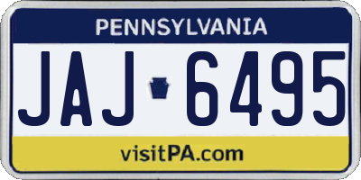 PA license plate JAJ6495