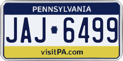 PA license plate JAJ6499