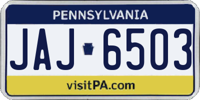 PA license plate JAJ6503