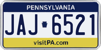 PA license plate JAJ6521