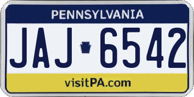 PA license plate JAJ6542