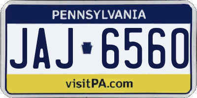 PA license plate JAJ6560