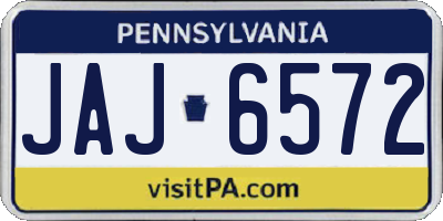 PA license plate JAJ6572