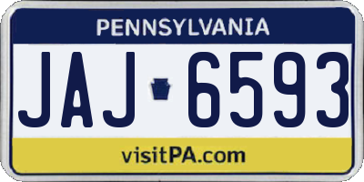 PA license plate JAJ6593