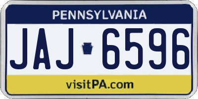 PA license plate JAJ6596