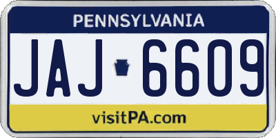PA license plate JAJ6609
