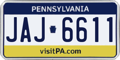 PA license plate JAJ6611