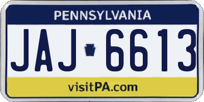 PA license plate JAJ6613