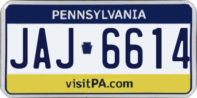 PA license plate JAJ6614