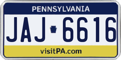 PA license plate JAJ6616