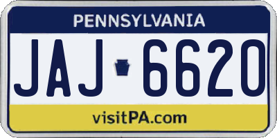 PA license plate JAJ6620