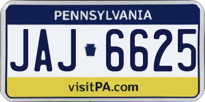 PA license plate JAJ6625