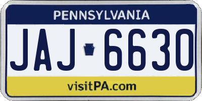 PA license plate JAJ6630