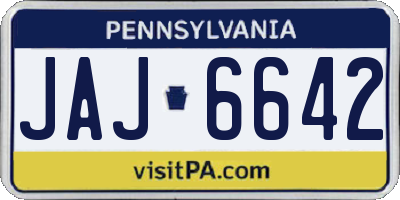 PA license plate JAJ6642