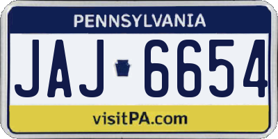 PA license plate JAJ6654