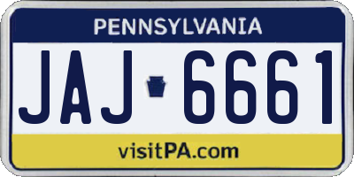 PA license plate JAJ6661