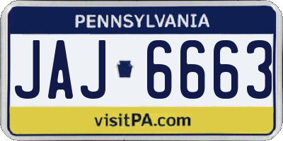 PA license plate JAJ6663
