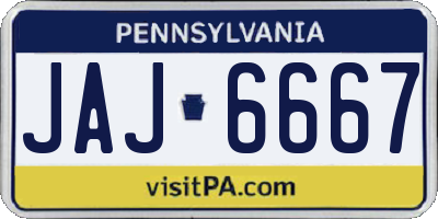 PA license plate JAJ6667