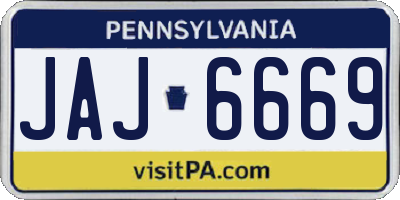 PA license plate JAJ6669