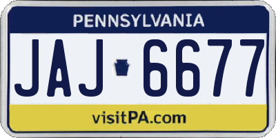 PA license plate JAJ6677