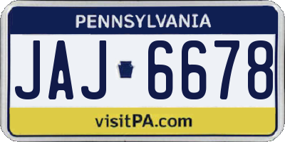 PA license plate JAJ6678