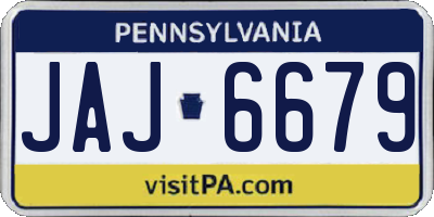 PA license plate JAJ6679