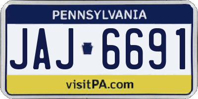 PA license plate JAJ6691