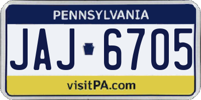 PA license plate JAJ6705