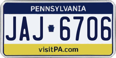 PA license plate JAJ6706