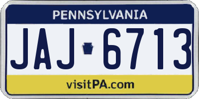 PA license plate JAJ6713