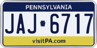 PA license plate JAJ6717