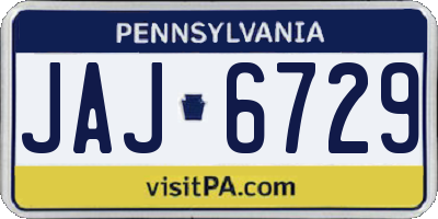 PA license plate JAJ6729