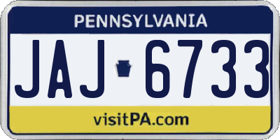 PA license plate JAJ6733