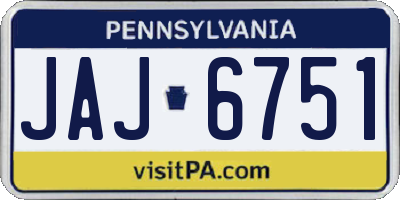 PA license plate JAJ6751