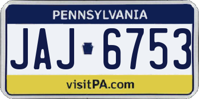 PA license plate JAJ6753