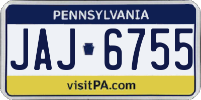 PA license plate JAJ6755