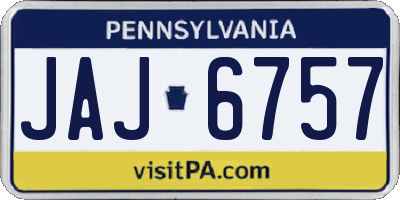 PA license plate JAJ6757
