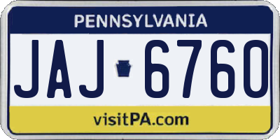 PA license plate JAJ6760