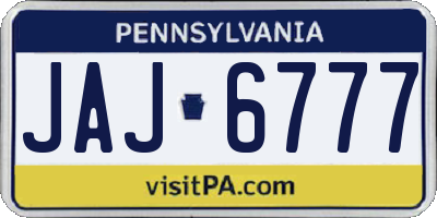 PA license plate JAJ6777