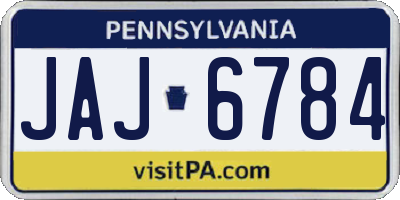 PA license plate JAJ6784