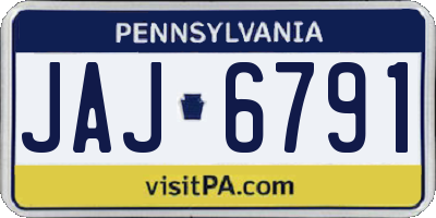 PA license plate JAJ6791