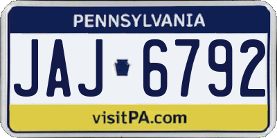 PA license plate JAJ6792